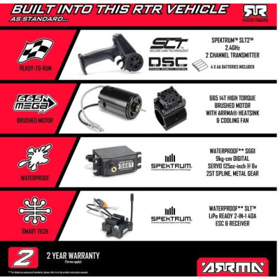 Arrma Granite Mega 665 1:10 4WD RTR zelená
