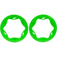 Traxxas kerékrögzítő gyűrű 3,9" hátsó zöld (2), amely kiegészíti a kerekek és az egész modell egyedi megjelenését. Alkatrész a Traxxas Funco RC autómodellhez.