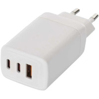 Nagy teljesítményű univerzális USB hálózati adapter akár 65 W teljesítménnyel és három kimenettel - 1x USB-A (klasszikus), 2x USB-C . Az adapter gyors és megbízható töltést és tápellátást biztosít telefonoknak, táblagépeknek, laptopoknak, USB töltőknek és egyéb eszközöknek. A gallium-nitriddel töltött tranzisztorok nagy hatásfokkal és kis méretekkel rendelkeznek.