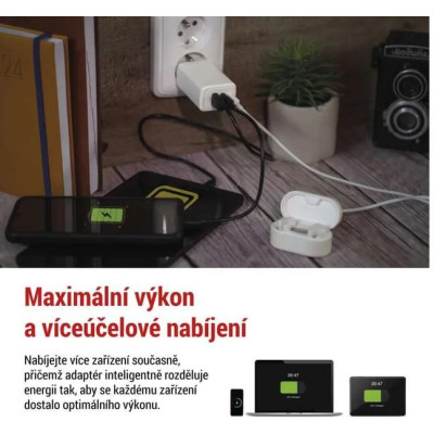 Síťový USB adaptér (zdroj) GaN PD 65W