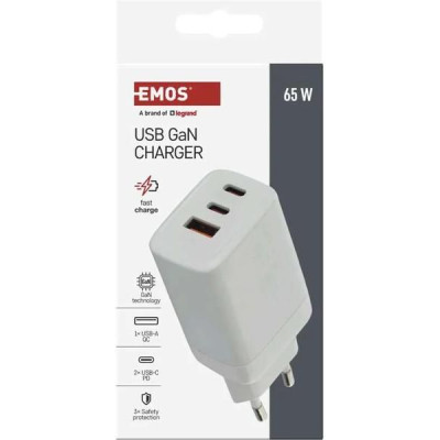 Síťový USB adaptér (zdroj) GaN PD 65W