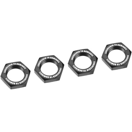 Matky kol - vroubkované - hliníkové - černé - 4 ks