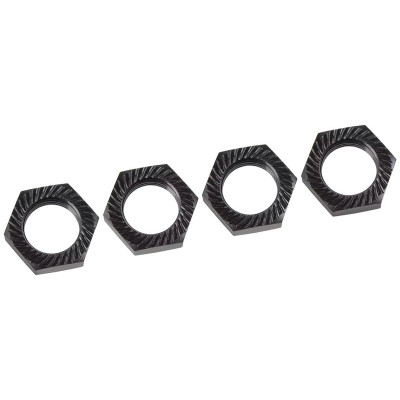 Matky kol - vroubkované - hliníkové - černé - 4 ks