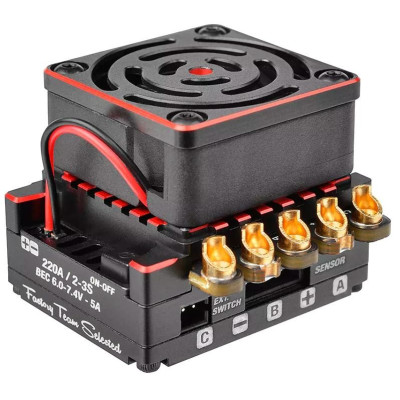 CMM-10 Racing Controller - 2-3S - 220A - senzorový regulátor - černý/červený