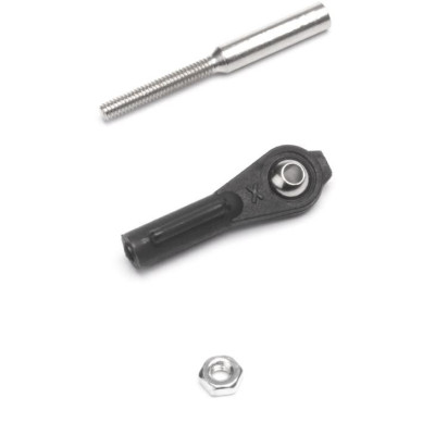 Plastový kloubek M2 s mosaznou kuličkou a ocelovou spojkou, 2ks