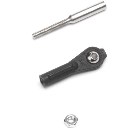 Plastový kloubek M2 s mosaznou kuličkou a ocelovou spojkou, 2ks