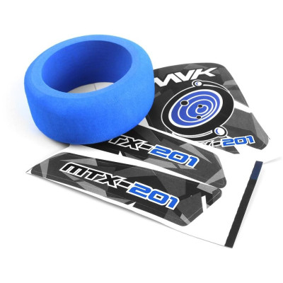 Mechový kroužek volantu vysílače MTX-201 a modré samolepky