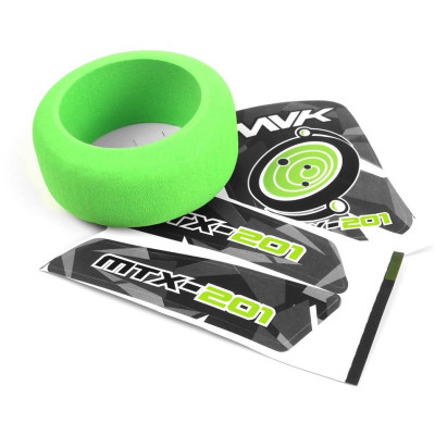Mechový kroužek volantu vysílače MTX-201 a zelené samolepky
