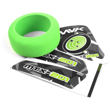 Mechový kroužek volantu vysílače MTX-201 a zelené samolepky