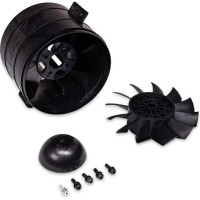 Alkatrész az E-flite Habu XS 80 RC modellhez: 80 mm-es ventilátor, 12 pengés rotor. Ventilátorházat, kúpot és rögzítő tartozékokat, csavarokat: 4x M3x9, 1x M2x5, alátétek.