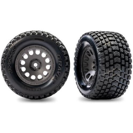 Traxxas kolo 2.1/2.6", disk uhlově šedý, pneu Gravix (zadní) (2)