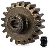 Traxxas fogaskerék 3,17 mm-es tengelyen, 20 foggal és 32DP hajtómű modullal RC autómodellekhez. Szinterezett acélból készült. A rögzítőcsavar a csomag része.