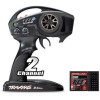 Traxas kétcsatornás TQi 2.4 GHz RC készlet telemetriával (rendelési szám: TRA6528) TSM vevővel (rendelési szám: TRA6533). Kedvezményes áron beállítva.