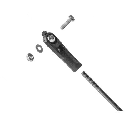 Plastový kloubek M2 s mosaznou kuličkou a ocelovým táhlem 200mm, 10 ks.