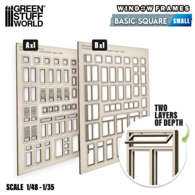 Alapvető négyzet alakú miniatűr ablakok - kicsi