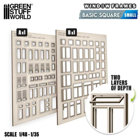 Alapvető négyzet alakú miniatűr ablakok - kicsi