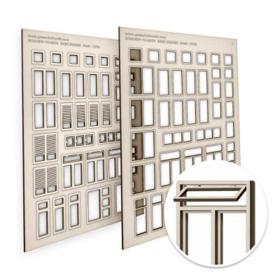 Alapvető négyzet alakú miniatűr ablakok - kicsi