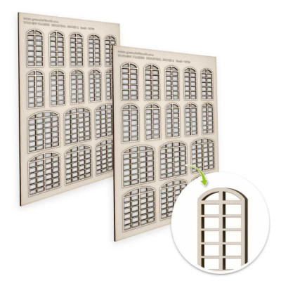 Ipari íves miniatűr ablakok - Nagy (2. típus) / Átl. kerületi miniatűr ablakok - nagy 2