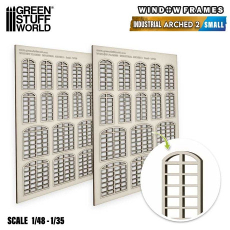 Ipari íves miniatűr ablakok - Kis (2. típus) / Átl. kerületi miniatűr ablakok - kicsi 2