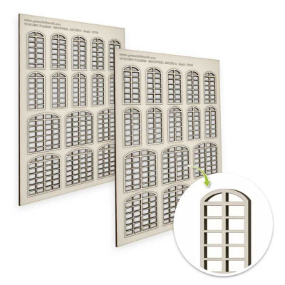 Ipari íves miniatűr ablakok - Kis (2. típus) / Átl. kerületi miniatűr ablakok - kicsi 2