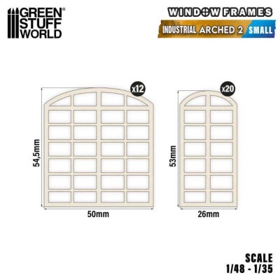 Ipari íves miniatűr ablakok - Kis (2. típus) / Átl. kerületi miniatűr ablakok - kicsi 2