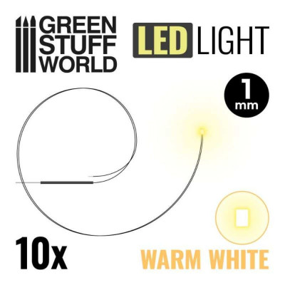 MELEG FEHÉR LED-ek - 1 mm / 10 db MELEG FEHÉR LED dióda