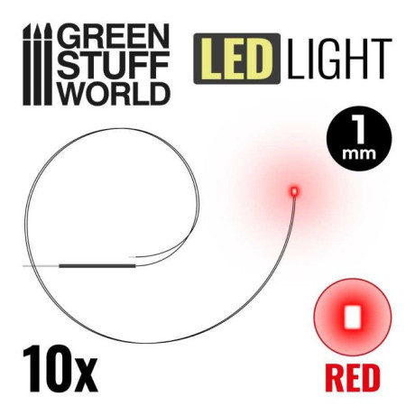 PIROS LED-ek - 1 mm / PIROS LED diódák - 1 mm 10 db