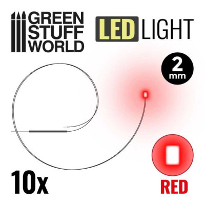 PIROS LED-ek - 2 mm / PIROS LED diódák - 2 mm 10 db