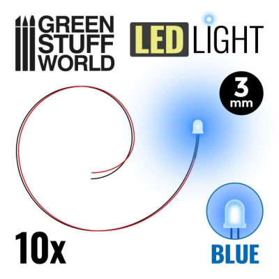 KÉK fényű LED-ek - 3 mm / 10 db KÉK LED dióda - 3 mm