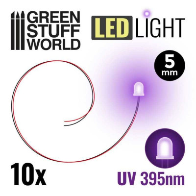 ULTRAVIOLET LED-ek - 5 mm / ULTRAVIOLET LED diódák - 10 db