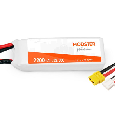 MODSTER LiPo akkumulátor 3S 11.1V 2200 mAh 30C (XT60) Fehér