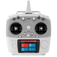 Tizenkét csatornás RC szett 2.4GHz FHSS keresztvezérlőkkel, 4 kapcsolóval, 4 menetdel. Meghajtók. 50 modell memóriája, akrobaták, vitorlázó repülőgépek, helikopterek, helikopterek, autók, hajók, tankok keveréke; akár 3 évig. Módok, hozzárendelhető vezérlők és kapcsolók, telemetria a kijelzőn. Lehetőség külső VF modul csatlakoztatására CRSF protokollal. R12F vevő telemetria nélkül.