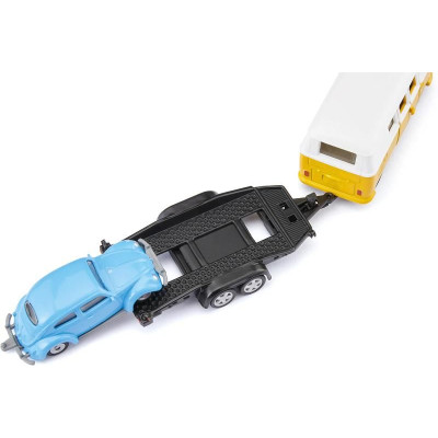 SIKU Super - Volkswagen T1 s tahačem a Beetlem 1:50