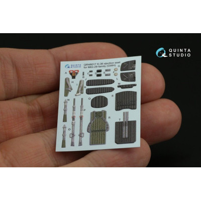 Quinta Studio QR48017 MiG-29 család - K-36 Ejection Seat 3D belső matrica (GWH készletekhez)