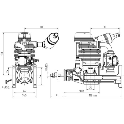 NGH GF30 Čtyřtaktní benzinový motor