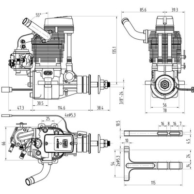 NGH GF38 Čtyřtaktní benzinový motor