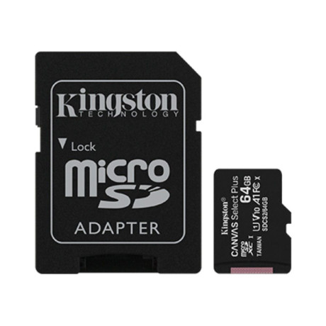 Kingston Canvas Select Plus micro SDXC 64GB Class 10 UHS-I + SD adapter