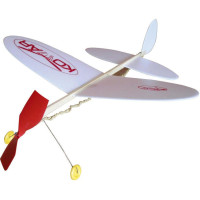 A 38 × 31 cm -es, fa-hungarocell meghajtású Igralet "Mosquito" repülőgép nosztalgikus modell kezdőknek és idősebb rajongóknak. Könnyen összeszerelhető, nem kell ragasztani, ideális szabad indításra mérsékelt szélben.