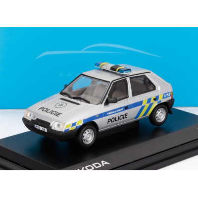 ABREX ŠKODA FAVORIT 136L POLICIE 1988 - SILVER BLUE 1/43