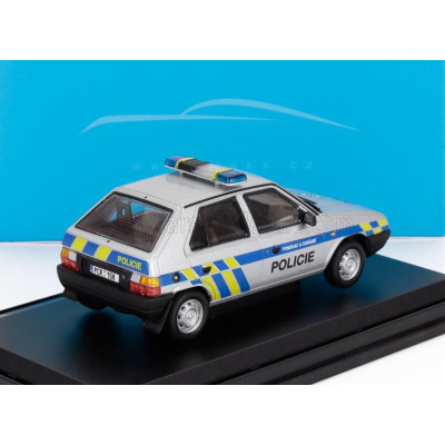 ABREX ŠKODA FAVORIT 136L POLICIE 1988 - SILVER BLUE 1/43