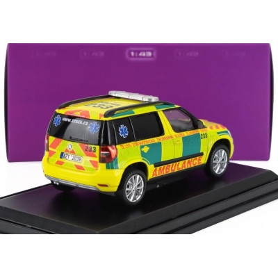ABREX ŠKODA YETI SUV FACELIFT (RESTYLING) DOKTOR 233 AMBULANCE 2013 - YELLOW GREEN 1/43