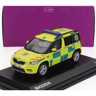 ABREX ŠKODA YETI SUV FACELIFT (RESTYLING) AMBULANCE 2013 - YELLOW GREEN 1/43