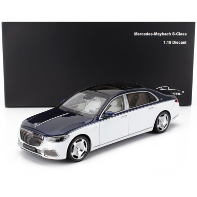 ALMOST REAL MERCEDES BENZ S-CLASS S600 V12 BITURBO MAYBACH 2021 - WHITE BLUE 1/18