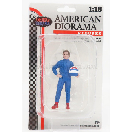 AMERICAN DIORAMA FIGURES MAN RACING LEGEND 80s-B - BLUE 1/18