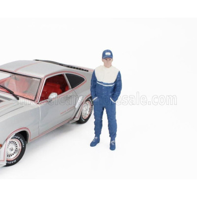 AMERICAN DIORAMA FIGURES MAN RACING LEGEND 90s-A - BLUE WHITE 1/18