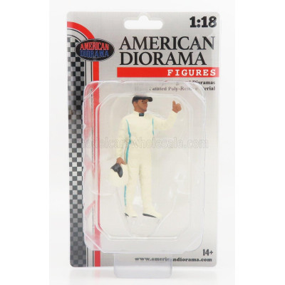 AMERICAN DIORAMA FIGURES MAN RACING LEGEND 2000s-A - WHITE GREEN 1/18