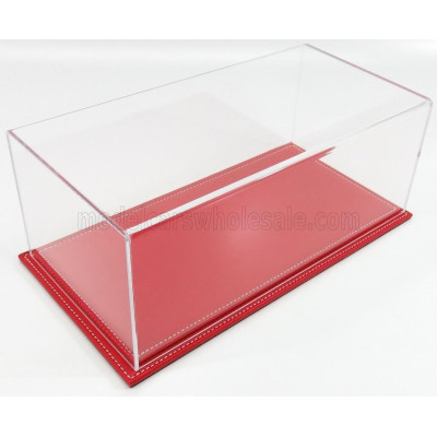 ATLANTIC VETRINA DISPLAY BOX MARANELLO BASE IN PELLE ROSSA - LEATHER BASE RED - Lungh.LENGHT cm 32.5 X Largh.WIDTH cm 16.5 X Alt
