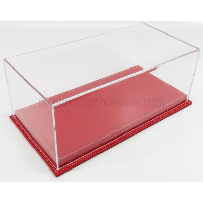 ATLANTIC VETRINA DISPLAY BOX MOLHOUSE BASE IN PELLE ROSSA - LEATHER BASE RED - Lungh.LENGHT cm 32.5 X Largh.WIDTH cm 16.5 X Alt.