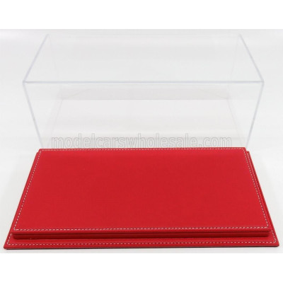 ATLANTIC VETRINA DISPLAY BOX MOLHOUSE BASE IN PELLE ROSSA - LEATHER BASE RED - Lungh.LENGHT cm 32.5 X Largh.WIDTH cm 16.5 X Alt.