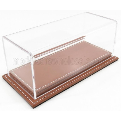 ATLANTIC VETRINA DISPLAY BOX MOLHOUSE BASE IN PELLE MARRONE - LEATHER BASE BROWN - Lungh.LENGHT cm 17 X Largh.WIDTH cm 8 X Alt.H
